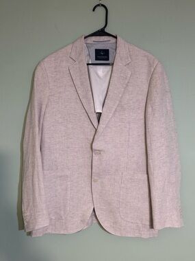 TailorByrd 1930 Collection Classic Solid Linen Sport Coat Cream 42R